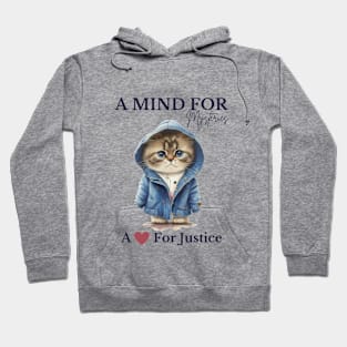Mystery Mind Cat in a Blue Jacket Hoodie